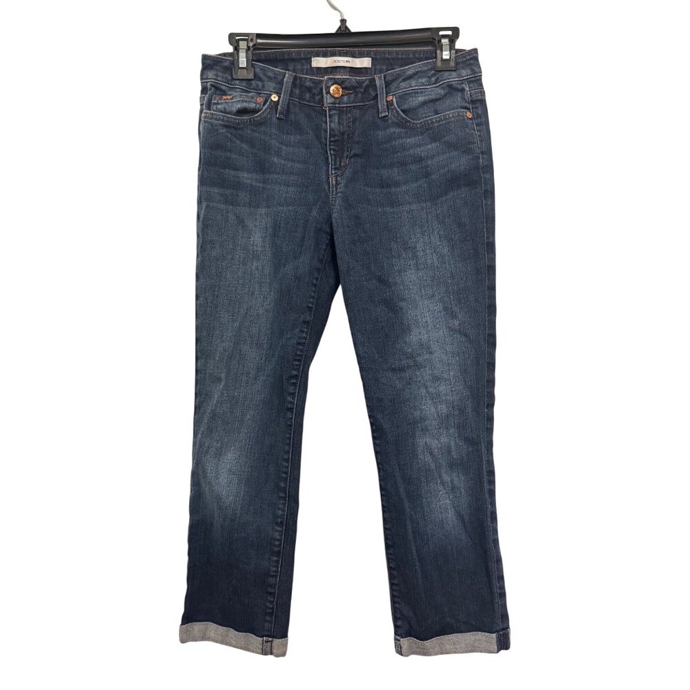 Joes Jeans Womens Size 31 Medium Wash Cuffed Straight Leg Jeans Denim